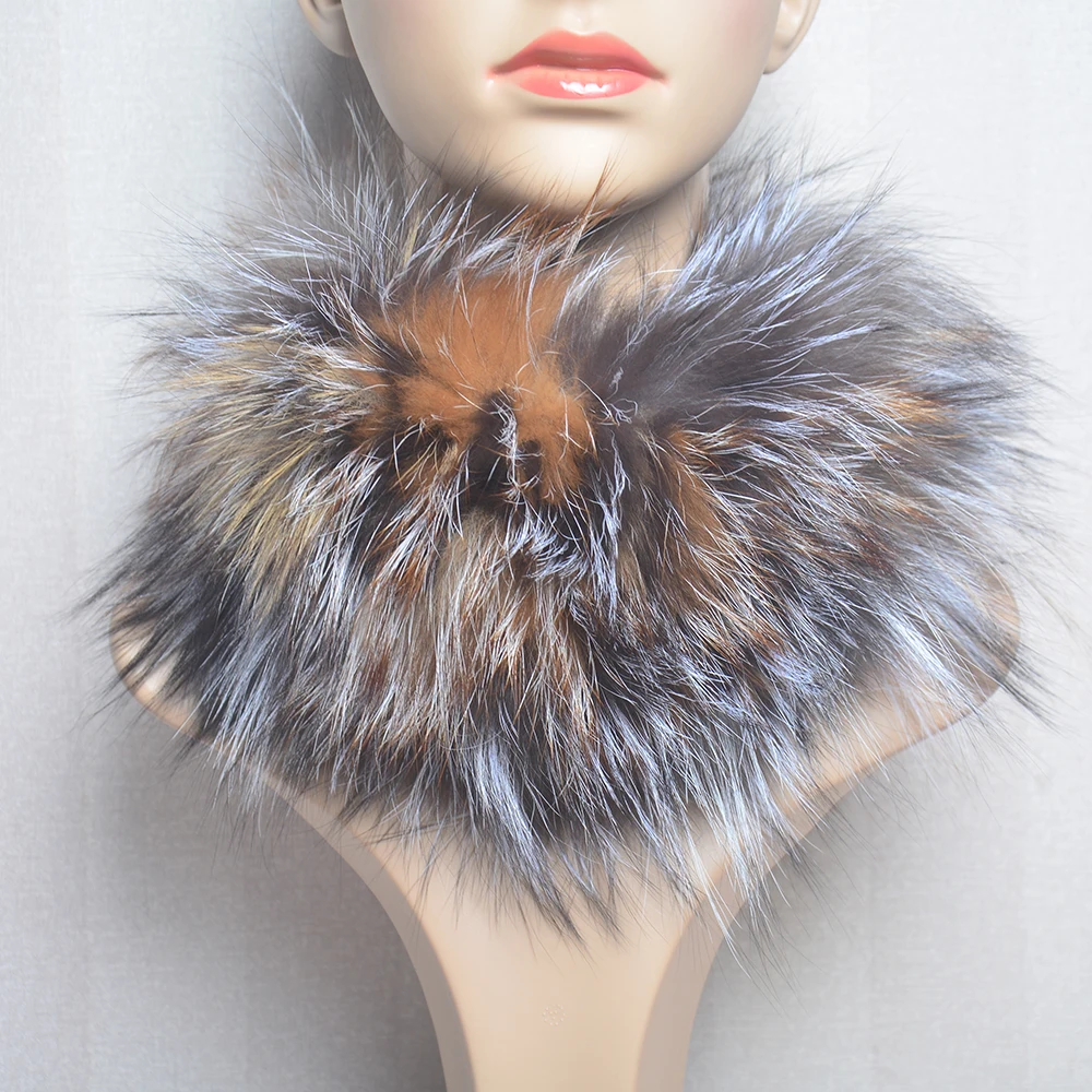 2024 Real Fox Fur Scarf Fur Headband Women Winter Ring Fox Fur Scarves Luxury Neck Warmer Good Elastic 100% Natural Fur Mufflers