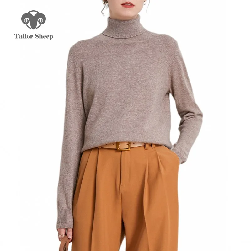 Plus Size 5xl100% Pure Merinowollen Trui Winter Kasjmier Coltrui Trui Met Lange Mouwen Gebreide Trui Met Lange Mouwen