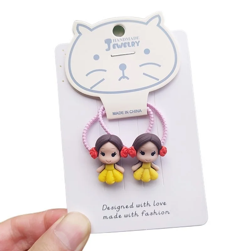 2PCS Clown Angel Cute Princess Baby Headwear Kids Cartoon Elastic Hair Bands Children Hair Ties Ropes Girls Accessories