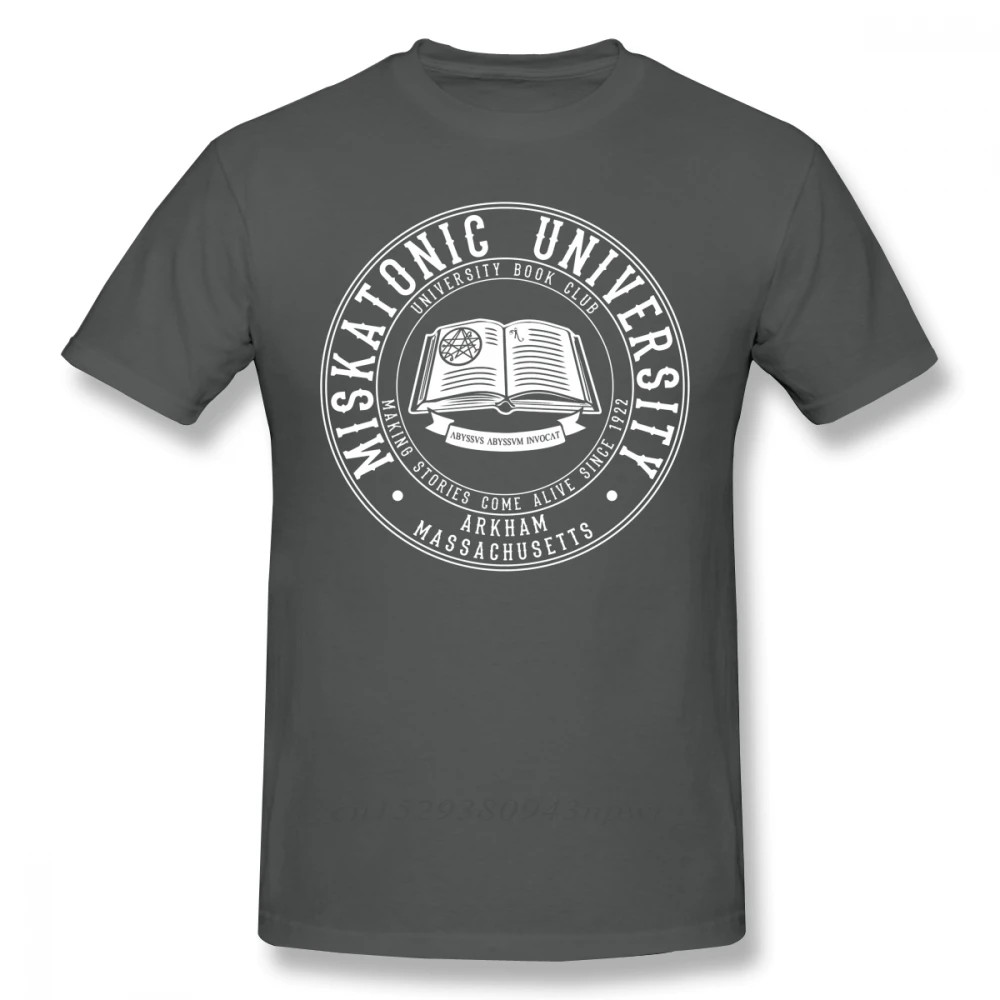 Arkham Horror T Shirt Miskatonic University Book Club T-Shirt Men Short Sleeve 100% Cotton Tee Shirt Oversized Streetwear Tshirt