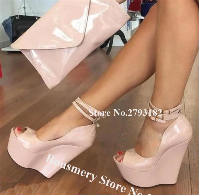 Fashion sexy nude wedges