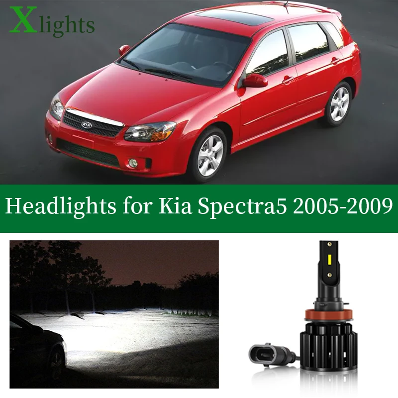 Xlights Car Bulbs For Kia Spectra5 2005 2006 2007 2008 2009 Led Headlight Low High Beam Lamp Canbus Headlamp Light Accessories