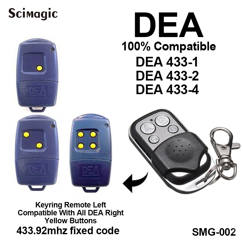DEA 433-1 433-2 433-4 MIO TD2 MIO TD4 gate control garage door remote control replacement DEA remote garage fixed code 433.92MHz