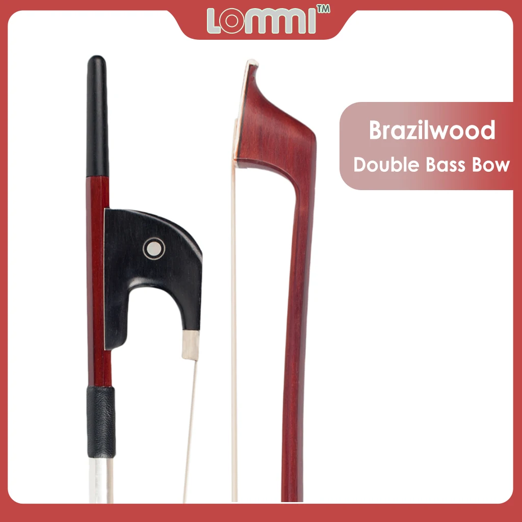 

LOMMI Double Bass Bow Brazilwood Bow Octagonal Stick Ebony Frog Paris Eye Inlay Upright Bass Bow Contrabass Bow German Style