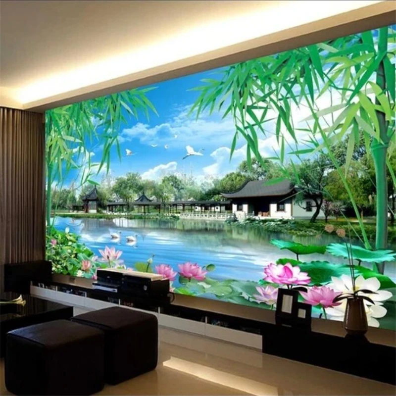 Beibehang Custom wallpaper 3D mural Jiangnan scenery living room bedroom background wall restaurant decorative painting 3d обои