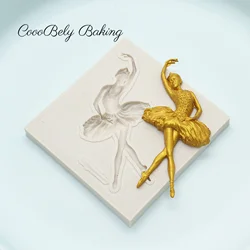 Ballerina Girl Fondant Cake Decorating Tools Ballet Cupcake Chocolate Wedding Cake Border Silicone Molds Kitchen Baking Moulds