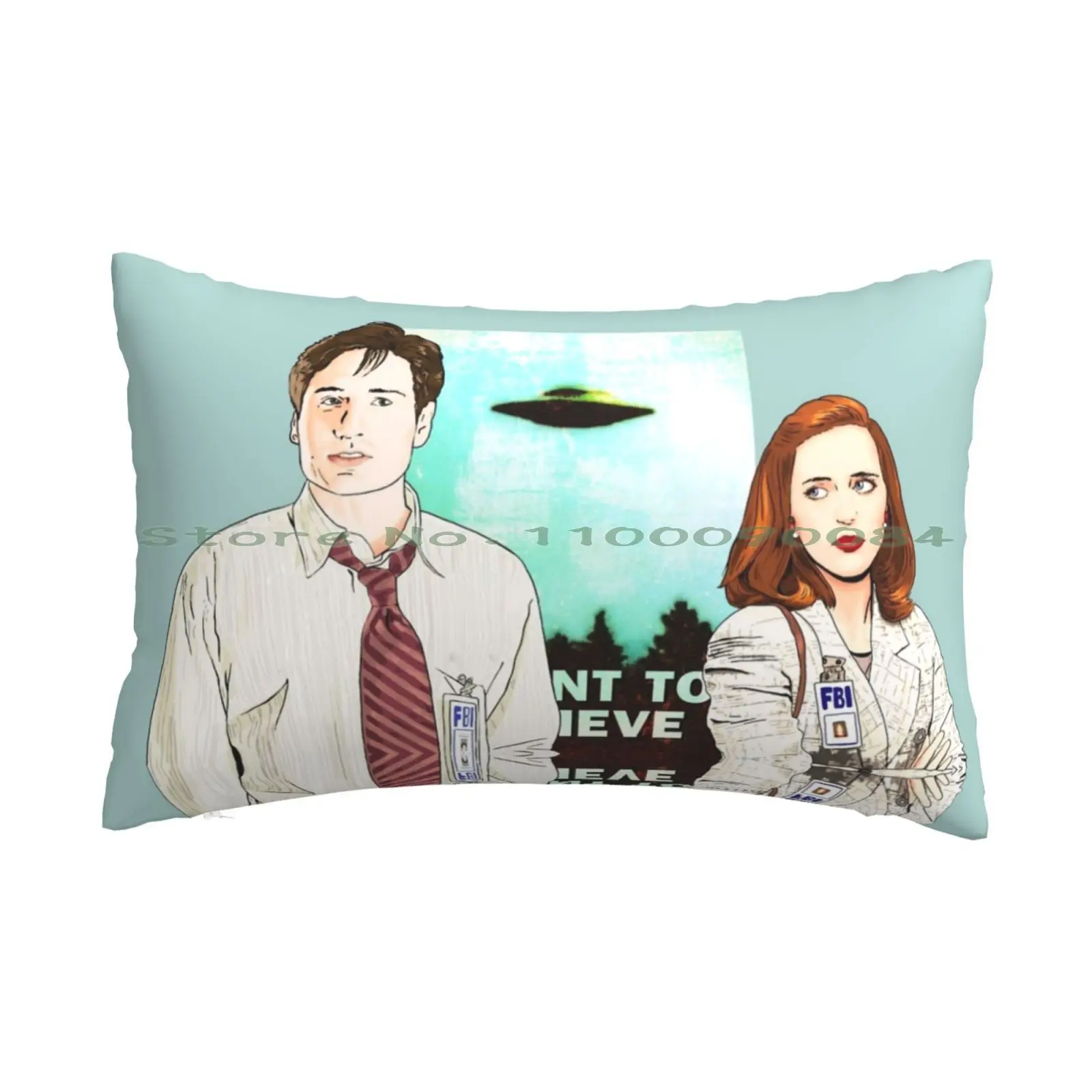 X Files I Want To Believe Agents By Mimie Pillow Case 20x30 50*75 Sofa Bedroom Fox Mulder Dana Scully Thexfiles I Want To