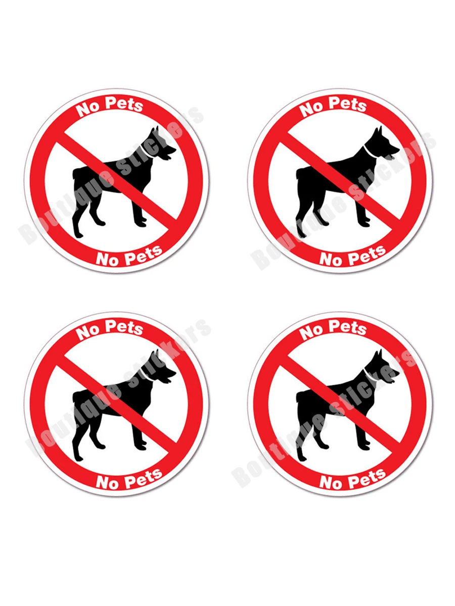 4X Geen Hond Teken Winkel Restaurant Sticker Decal Veiligheid Teken Auto Vinyl Herinnering Sticker Waarschuwing Sticker Gebruikt In Openbare plaatsen