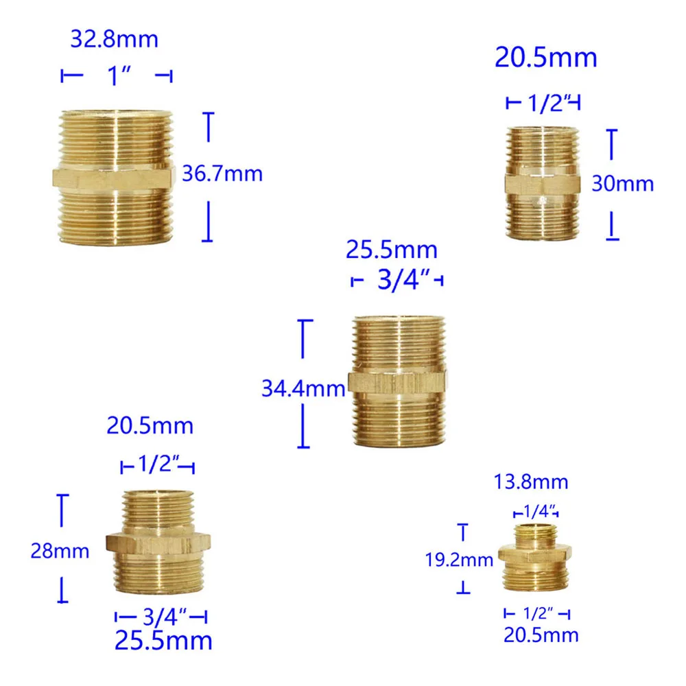 Brass 1/4“ 1/2 3/4 1Inch Male Female Thread Connector Elbow Tee Cross Water Splitter Repair Copper Fittings Reducing Connector 1