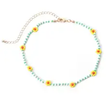 Colorful Beaded Flower Choker #5