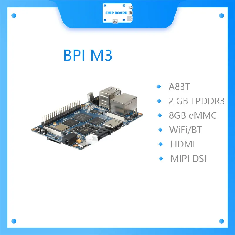 لوحة وحدة المعالجة المركزية قوية Banana Pi M3 Allwinner A83T ثماني النواة 1.8 جيجا هرتز مع 8GEMM