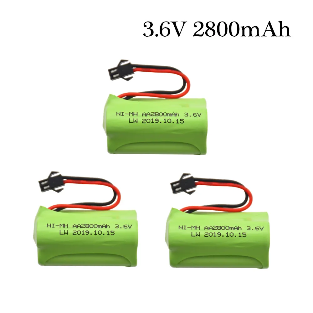 3pcs 3.6v 2800mah  Rechargeable Battery For Rc toys Cars Rc Boat Tanks Trains Robots Gun NiMH Battery AA 3.6v 2800mah