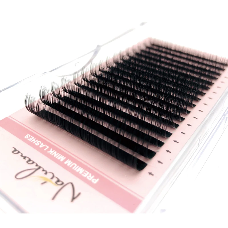 NATUHANA 5 Cases/Lot 16rows 8~25mm Mix Custom Mink Eyelash Extension Dlux Natural Soft False Mink Lashes Cilia Makeup Cilios