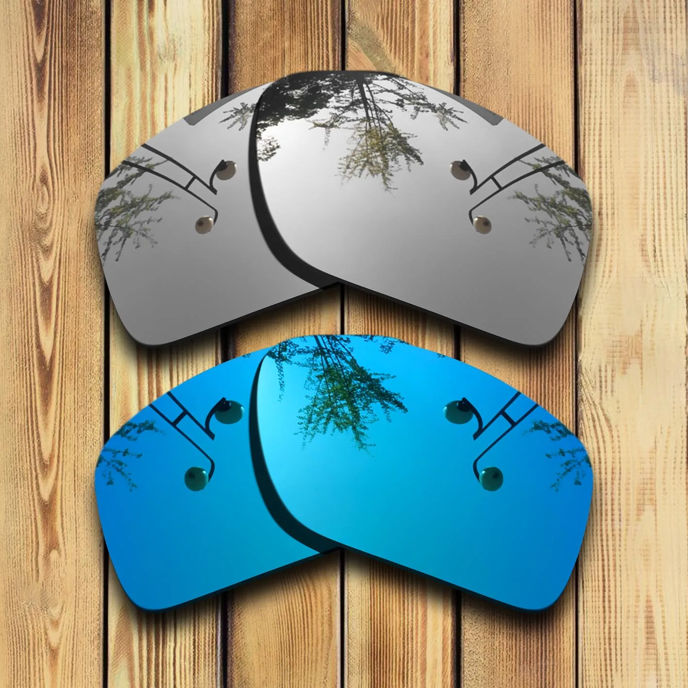 100% Precisely Cut Polarized Replacement Lenses For-Oakley Plaintiff Squared Sunglasses Chrome & Blue Combine Options