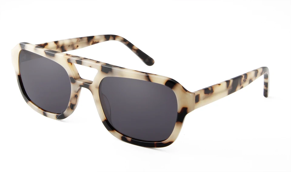 VE Designer Quadratische Sonnenbrille für Damen, Hochwertige Weiße Acetat-Sonnenbrille für Herren, Doppelbrücken-Design, Große Gläser, Oculos – Detail 26