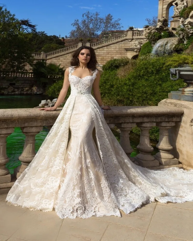 Ornamentado Champagne Rendas apliques vestido de noiva 2018 sexy Tanque Querida A Linha de Vestido de Noiva mãe dos vestidos de noiva