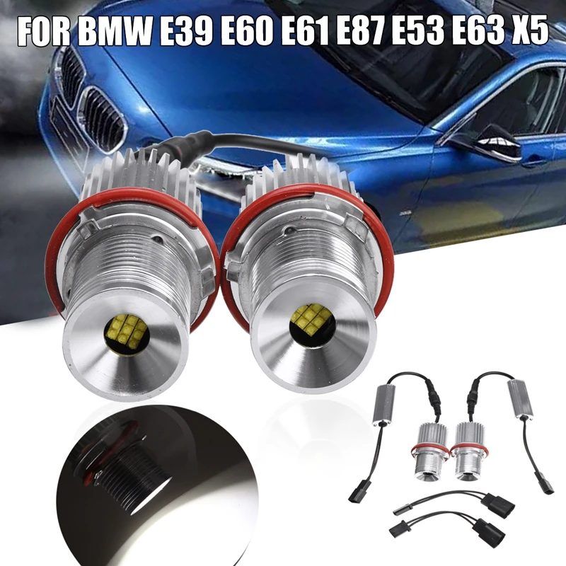 45w White Angle Eyes LED Marker HALO Ring Light Bulb For BMW E39 E53 E60 E61 Super Bright Led Energy Save