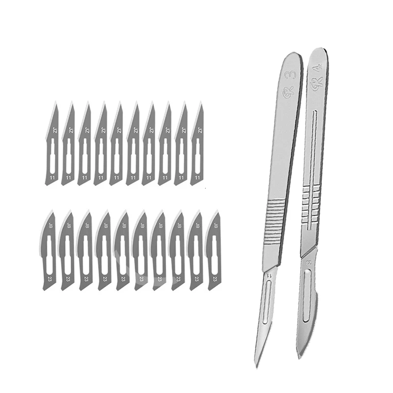 Carving Metal Scalpel-Griff aus Kohlenstoffstahl 11 # 23 # Gravur Bastelmesser Rutschfestes chirurgisches Skalpellmesser Papierschneidwerkzeugmesser