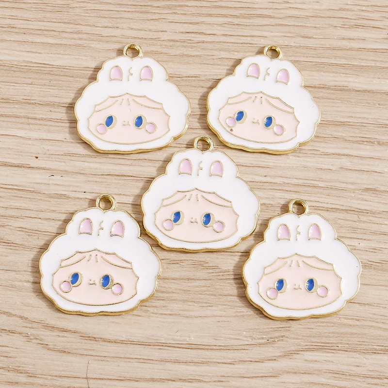 10 Stück Cartoon-Tier-Charms für die Schmuckherstellung, Emaille, Panda, Kaninchen, Katze, Hund, Elefant, Charms-Anhänger für Halsketten, Ohrringe, Geschenk – Detail 33