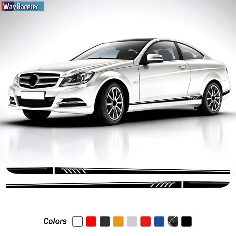 Edition 1 507 Style Car Door Side Skirt Stripes Sticker Body Decal For Mercedes Benz C Class W204 C63 coupe S204 AMG Accessories