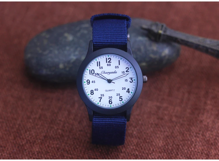 Chaoyada Brand Boys Men Students Learning Time Quartz Watches Girls Water Resistant Gifts Clock Kids Canvas Fashion Wristwatches