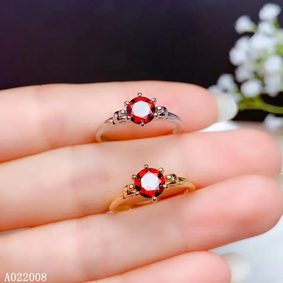 

KJJEAXCMY fine jewelry 925 sterling silver inlaid natural garnet ring delicate new female classic ring elegant support test