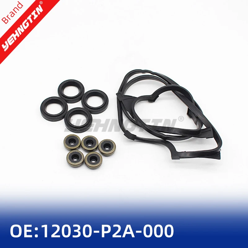 OEM 12030-P2A-000 Engine Valve Cover Gasket Grommets Set Fits For Honda Civic 1996-2000 DeL SoL Valve Cover Gasket 12030P2A000