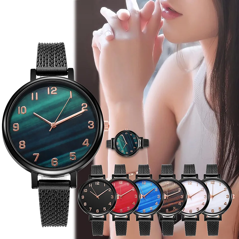 Fashion Quartz Movement High Quality WOKAI SHSHD Women Stainless Steel Mesh Rose Gold Waterproof Ladies Watch Dropshipping