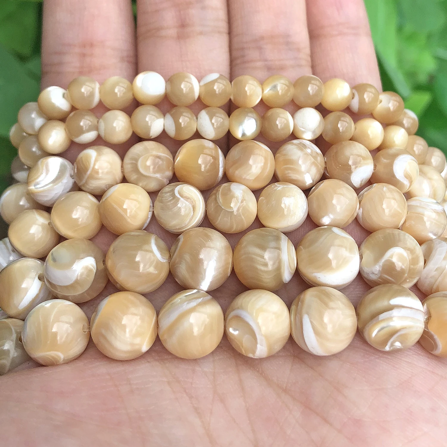 Natural Trochus Shell Stone 4/6/8/10 mm Round Loose Beads 15inches/strand For Women jewelry Making DIY Bracelet Necklace(F00578)