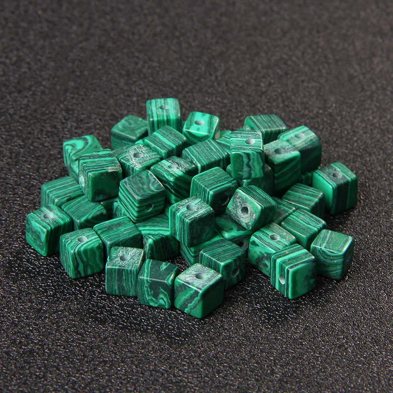 Wholesale 4/6/8mm Malachite Square Loose Spacer Bead Natural Stones Beads For DIY Bracelet Necklace Earring Jewelry Findings