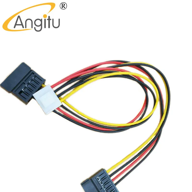 Angitu Hikvision Video Sata Power Adapter 4pin หญิง Sata/2 * Sata 15 Pin HDD สาย Hikvision DAHUA mini VCR กล้อง IP กล้องวงจรปิด