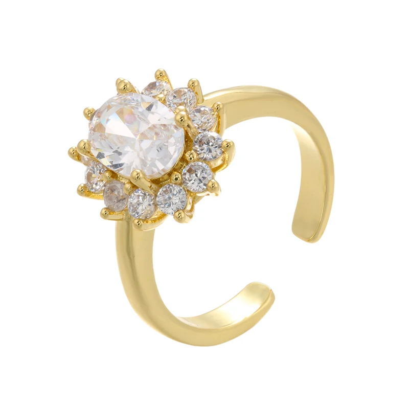 ZHUKOU Princess Kate Blue Gem Created Blue Crystal Silver Color Wedding Finger Crystal Ring Brand Jewelry for Women VJ55