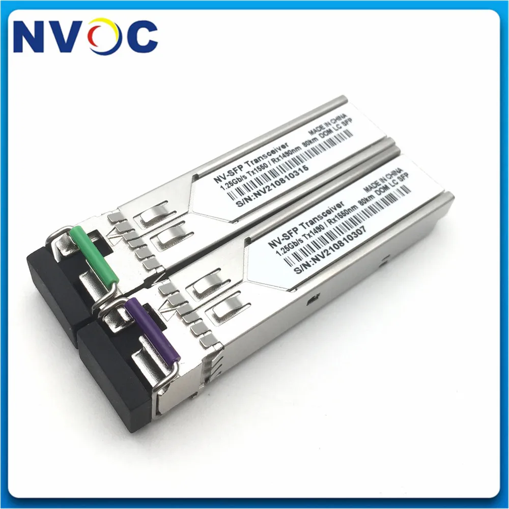 

1.25G BIDI 1490/1550nm 80KM LC SFP,1000Base LCUPC WDM Transceiver Module Compatible with Mikrotik/Cisco