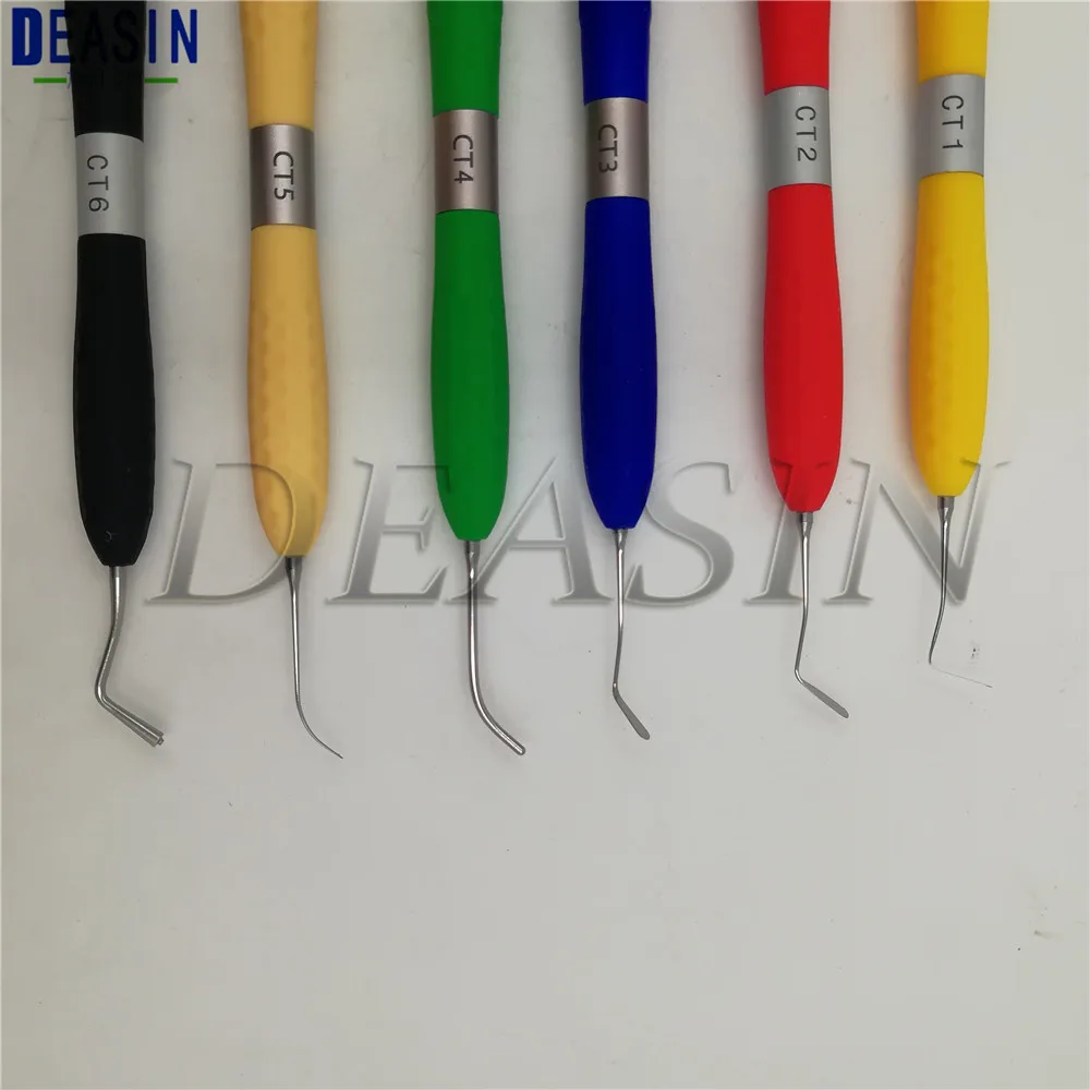 high quality 7pcs/set CT1~7 Dental resin filler Aesthetic restoration kit Resin knife Plastic dresser with silicone handle