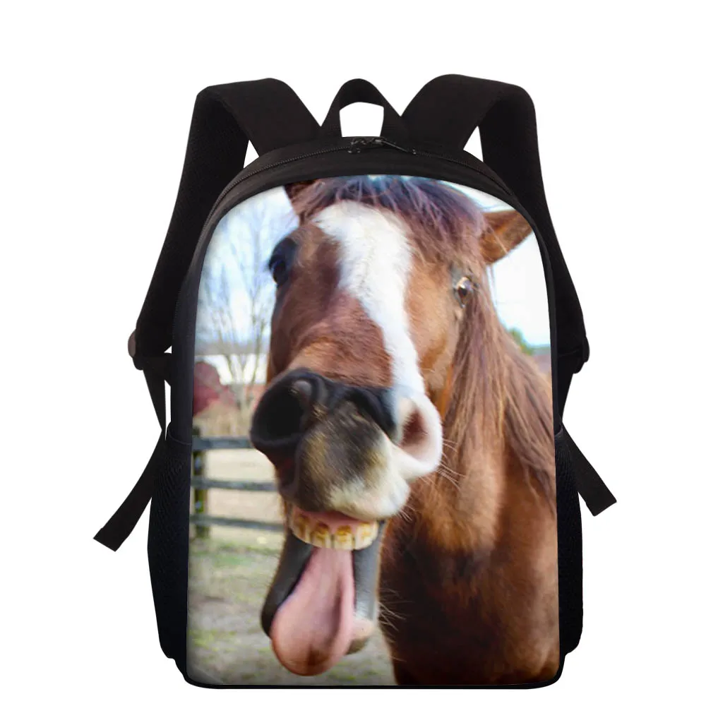 HYCOOL New Arrival School Bags For Boys Student Big Orthopedic Backpack Funny Animal Horse Bookbag Girl Schoolbag Kids Children