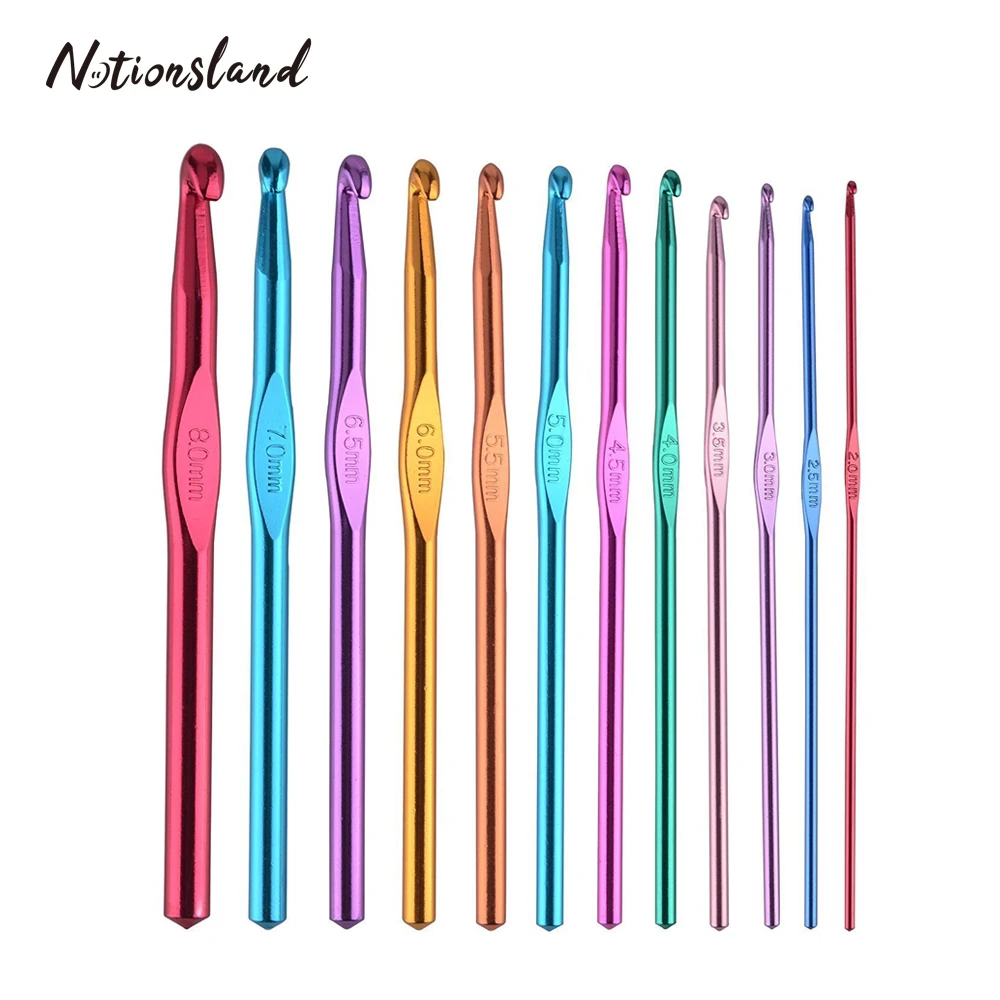 

12pcs/set Crochet Hooks Knitting Needles Knit Yarn Weave DIY Craft Yarn Hooks Needles Sewing Tools