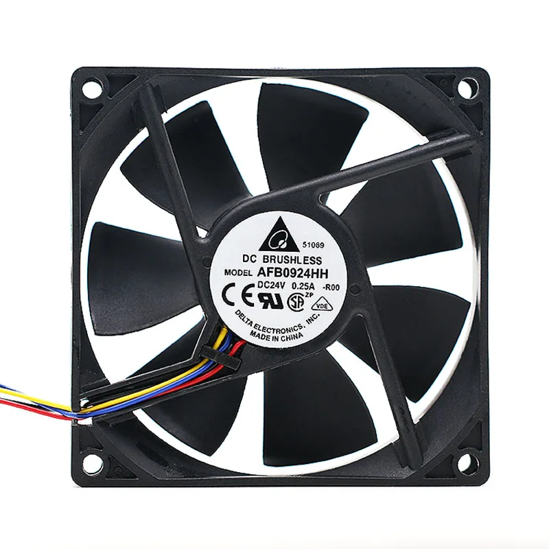 

Delta Electronics AFB0924HH R00 DC 24V 0.25A 92x92x25mm 4-Wire Server Cooling Fan