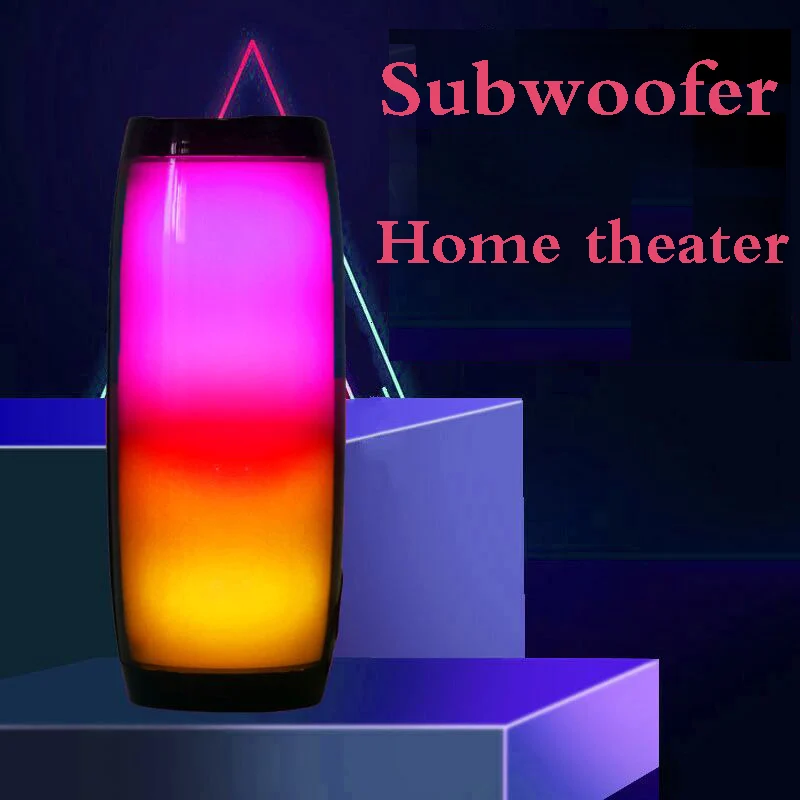 야외 블루투스 스피커 휴대용 LED 라이트 사운드 박스 열 무선 서브 우퍼 FM 라디오 사운드 바 HiFi 스테레오 카드 뮤직 센터