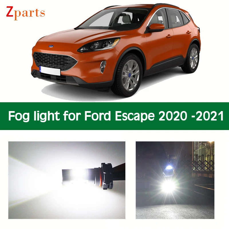 1 Pair Car LED Fog Light For Ford Escape 2020 Auto Foglamp Bulb White Lighting 12V Car Lamps Accessories Автомобильные лампы