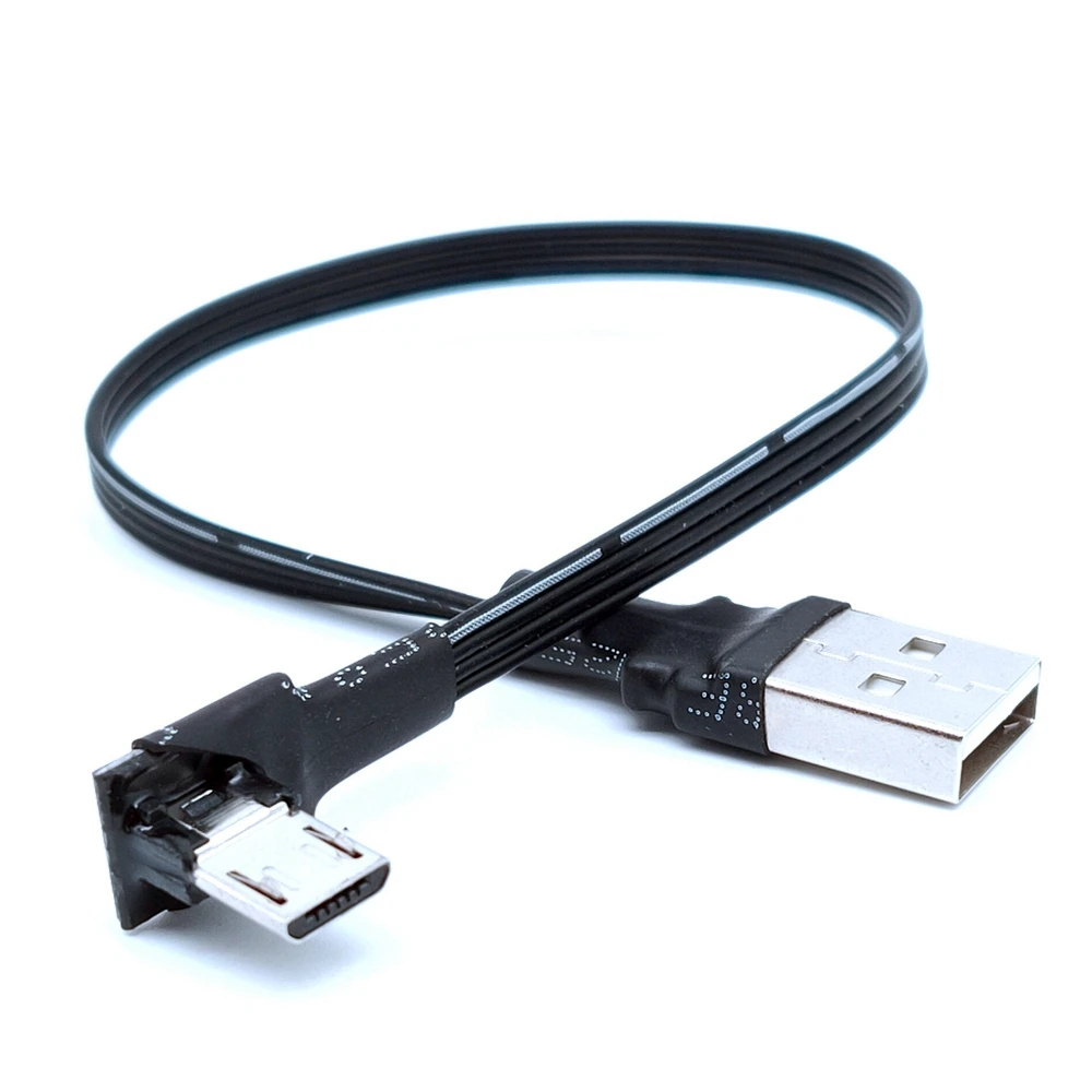 Up Down Left Right Angled 90 Degree USB Micro USB Male to USB male Data Charge connector Cable 25cm 50cm for Tablet 5ft 1m