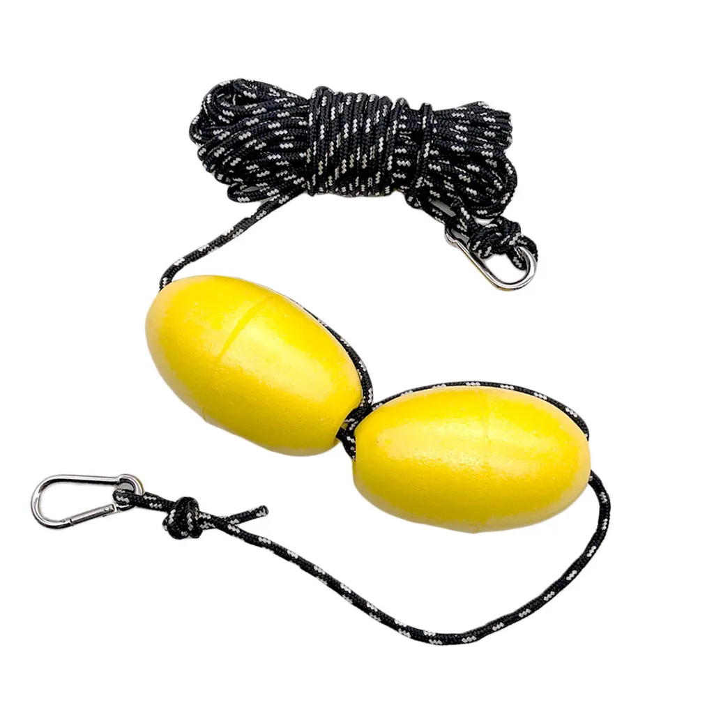 High Strength 9m Kayak Tow Rope Boating Floating Throw Anchor Line with Dual Floats End Clips Kayak Safety Gear Accessories