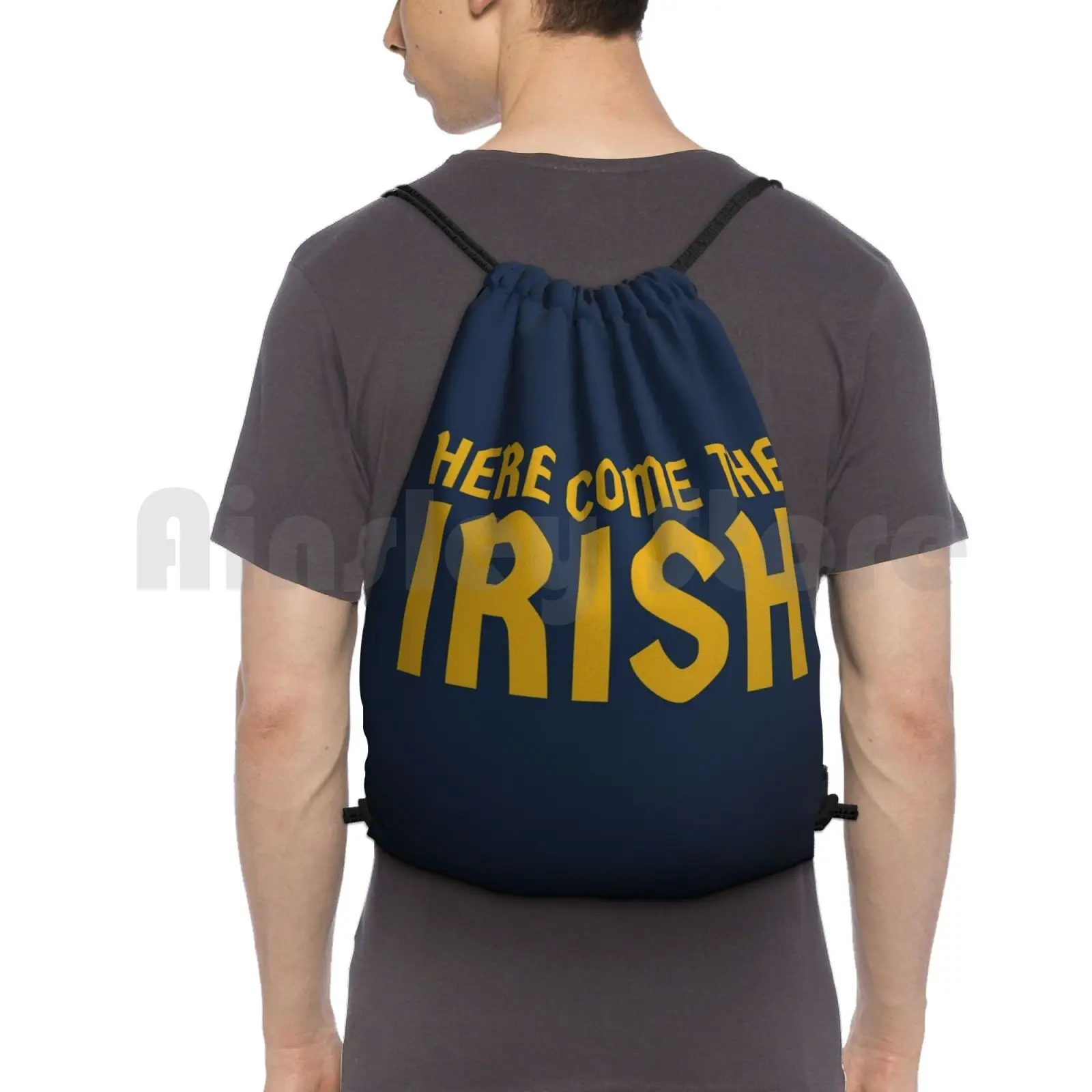 

Fighting Irish , Here Come The Irish Backpack Drawstring Bag Riding Climbing Gym Bag Fighting Irish