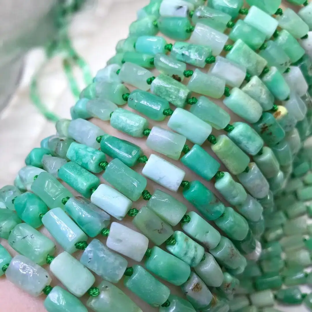 

Australia Jade green 6*9mm pillar faceted nature for making jewelry necklace 38cm FPPJ wholesale loose beads