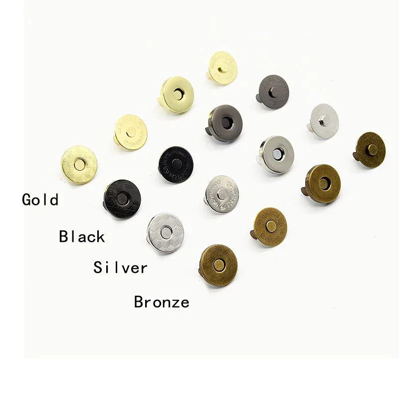 50pcs 4 colors to choose  Metal Magnet Button For Diy Bags Snaps Buttons Clasp Fastener Snap Button Sewing Accessories 14*3.5mm