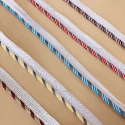 3M 1cm biały czerwony srebrny Shining Piping Lip Cord Trim | Poduszka poduszka tapicerka tapicerka obrzeża wykończenie do obszycia akcesoria wiązanie szwów