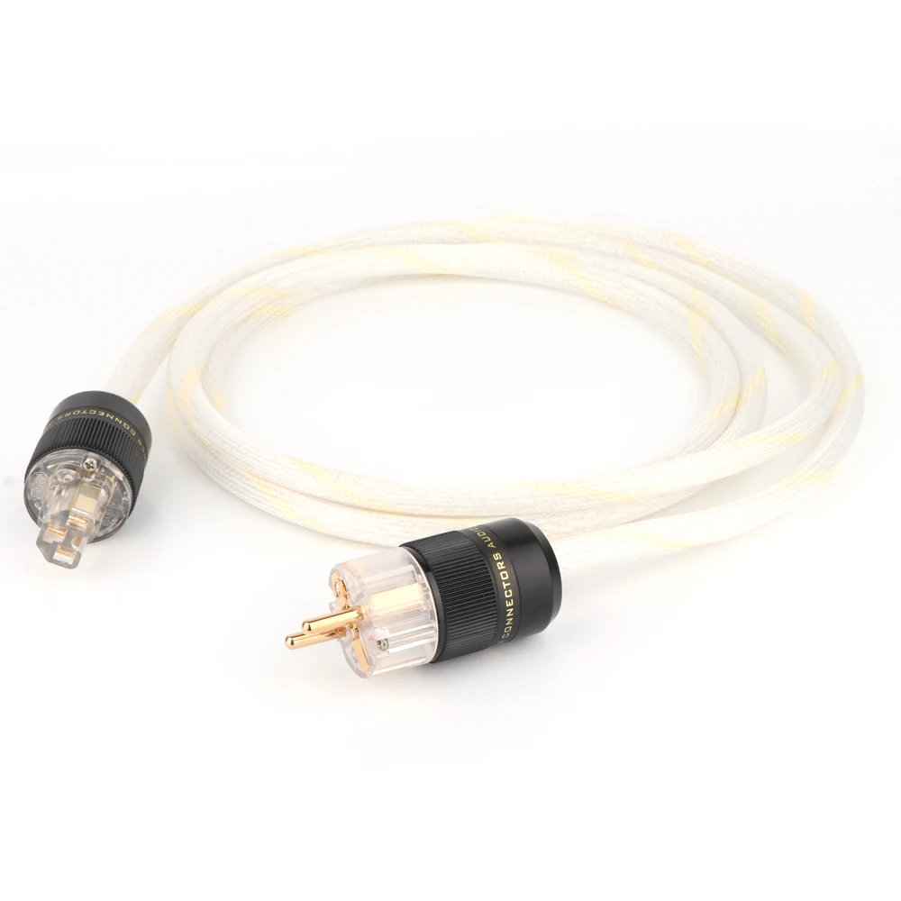 

HI-End 8AG Silver Plated OCC Power Cord 16 Strands Schuko AC Power Cable HiFi Acoustic