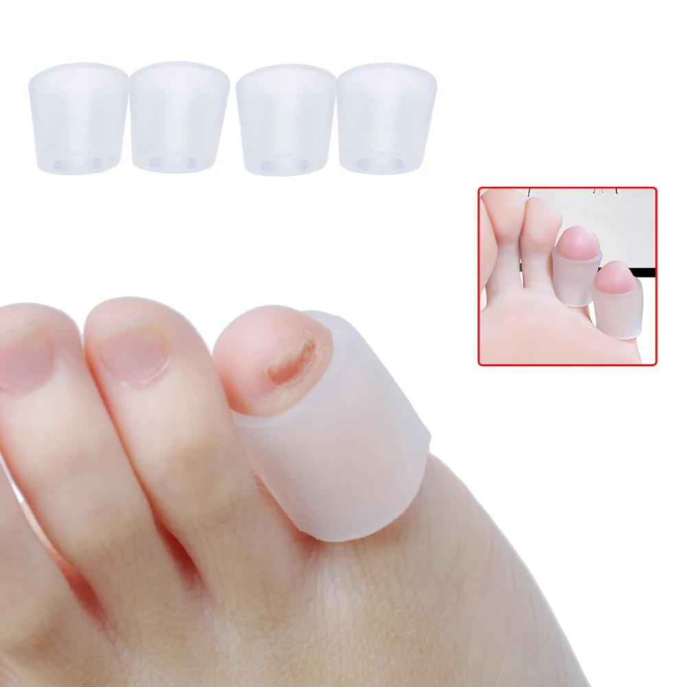 5pcs Silicone Toe Tube Separator For Corn Blister Rupture Pinky Protector Gel Hammer Toe Correction Pain Relief Foot Care Tool