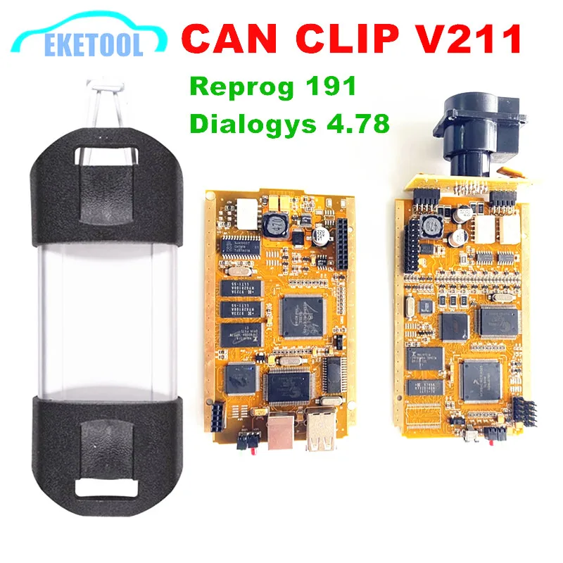 V211 CAN CLIP For Renault Code Reader Scanner CYPRESS AN2131QC AN2135SC NEC Relay Golden PCB Board Stable For Renault Can Clip