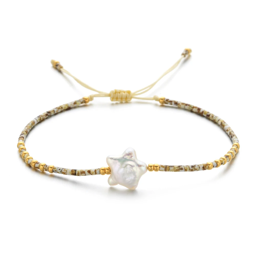 ZMZY 10pcs/Lots Set Wholesale Summer Miyuki Bracelets for Women Pulseras Mujer Moda Delica Star Pearl Bracelet Hand Jewelry Boho