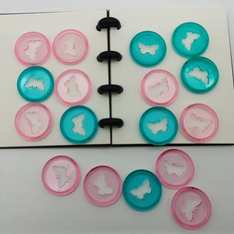 24Pcs/Lot Plastic Binding Rings 28MM Butterfly Loose-leaf Buckle Transparent Buckle Mushroom Hole Notebook Binding Disc